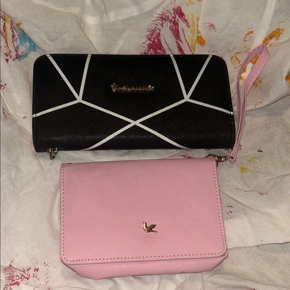 None Handbags - Black and Pink Women's Bag wallet purse Set